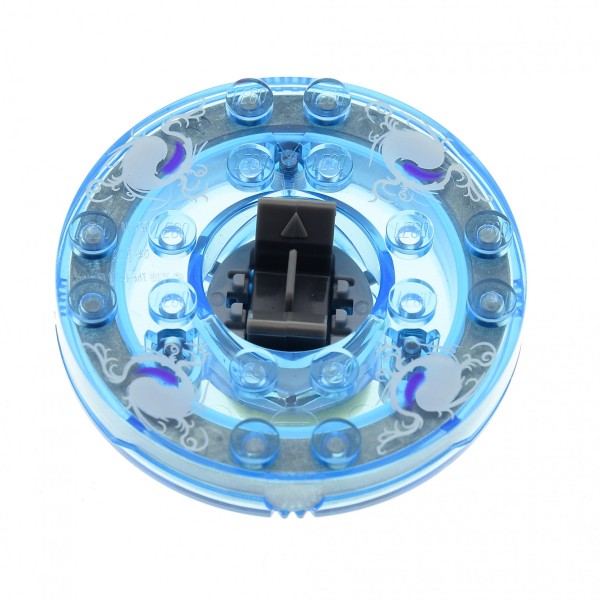 1 x Lego System Ninjago Spinner rund gewölbt 6x6 transparent medium hell blau weiss Sensei Wu mit Gleitstein Set 2255 bb493c09pb01