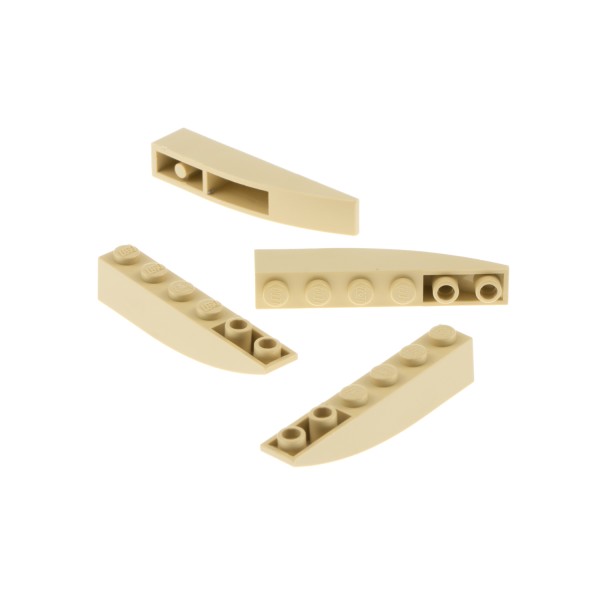4x Lego schräg Stein beige 6x1 abgerundet negativ Set 4884 6030729 41763 42023