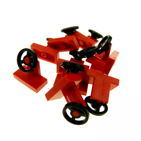 10 x Lego System Lenkrad rot 1 x 2 klein Lenkräder Lenker Lenkstand Steuer Rad Auto Schiff 3829c01
