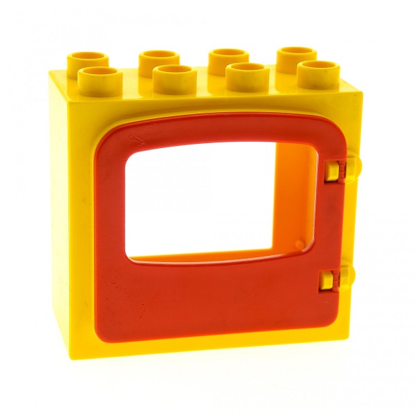 1x Lego Duplo Fenster Rahmen klein 2x4x3 gelb Tür 1x4x3 rot 4247 2332a