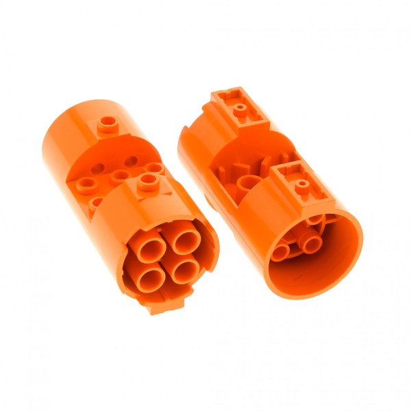 2 x Lego System Zylinder orange 3 x 6 x 2 2/3 3x6x2 2/3 Noppen leer Turbine Triebwerk Düse Star Wars 30360 