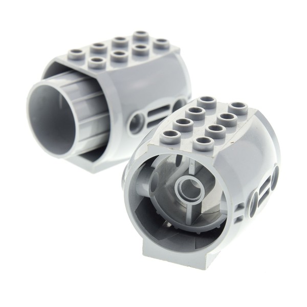 2x Lego Triebwerk 5x4x3 neu-hell grau Motor groß Gehäuse Turbine 4211767 43121
