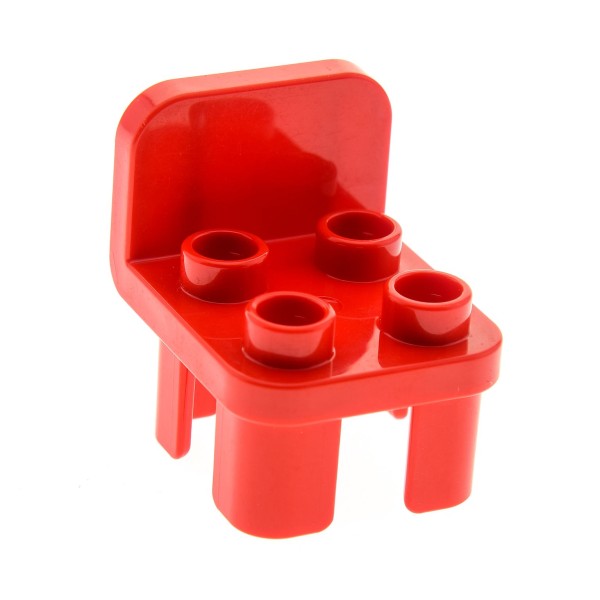 1x Lego Duplo Stuhl rot 4 Noppen Sitz Lehne rund Möbel 6040235 34277 12651