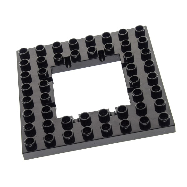 1x Lego Duplo Bau Platte 8x8 schwarz Öffnung Burg 4252449 51705
