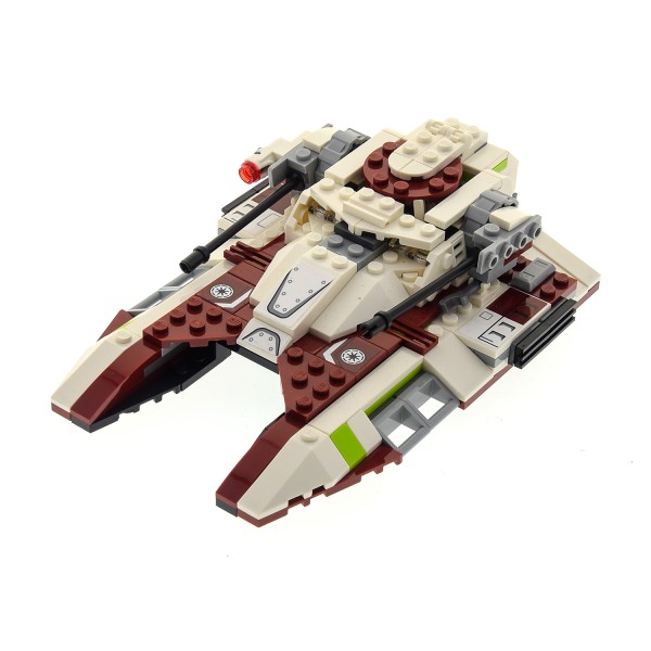 1 x Lego System Set Modell Star Wars Expanded Universe 75182 Republic Fighter Tank Raumschiff weiss dunkel rot mit 1 Figur incomplete unvollständig