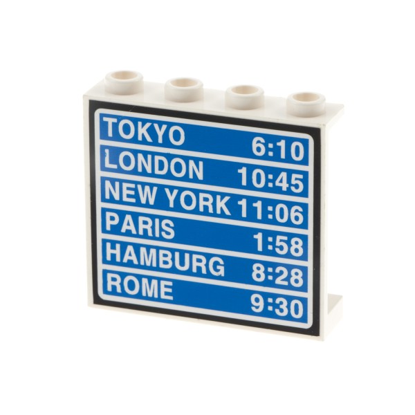 1x Lego Panele weiß 1x4x3 Sticker Flughafen Terminal Abflugzeiten 6597 4215pb031