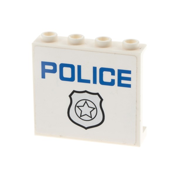 1x Lego Panele weiß 1x4x3 Sticker Police blau Marke Stern silbern 60581pb037