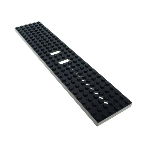 1x Lego Zug Platte 28x6 B-Ware beschädigt schwarz 10 Löcher an jedem Ende 4093b