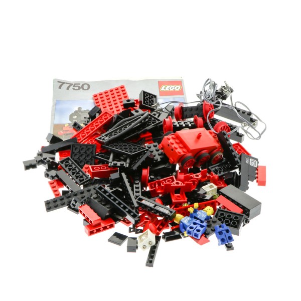 1x Lego Set Eisenbahn Dampf Lokomotive Zug 7750 rot Motor geprüft unvollständig