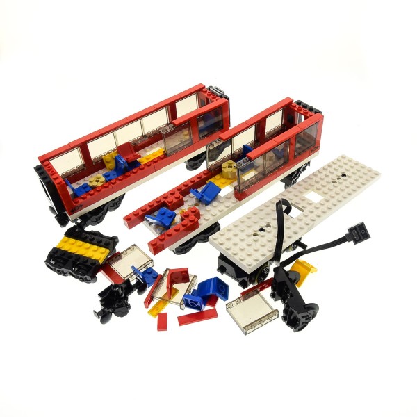 1 x Lego System Set Modell 7938 City Passagier Zug rot schwarz Train Lok Waggon Eisenbahn Power Funktion Motor geprüft unvollständig 