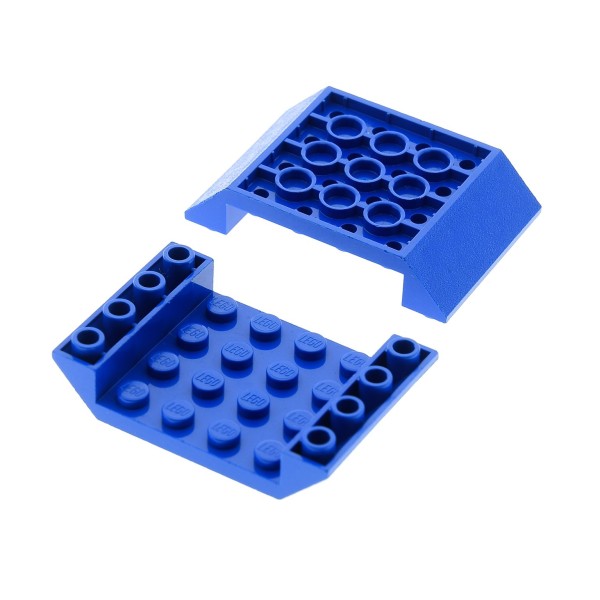 2x Lego negativ Dach Stein blau 6x4 Schrägstein 45° Ziegel Rumpf 30283