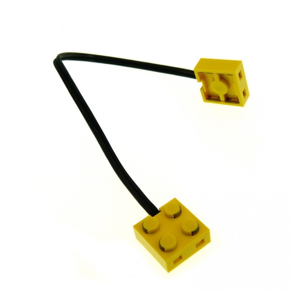 1 x Lego Technic Electric Kabel gelb schwarz 21 Noppen Anschluss Verbindung Verlängerung Eisenbahn Strom Elektrik ca. 16 cm geprüft 5306bc021