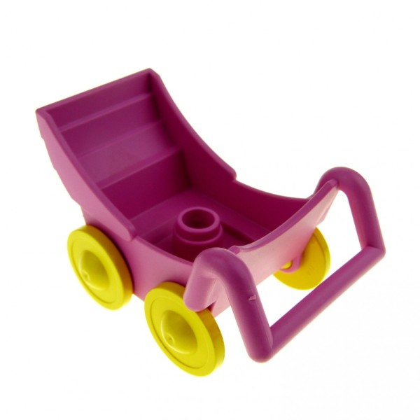 1x Lego Duplo Kinderwagen rosa dunkel pink Baby Buggy Puppe 4546121 2147c01