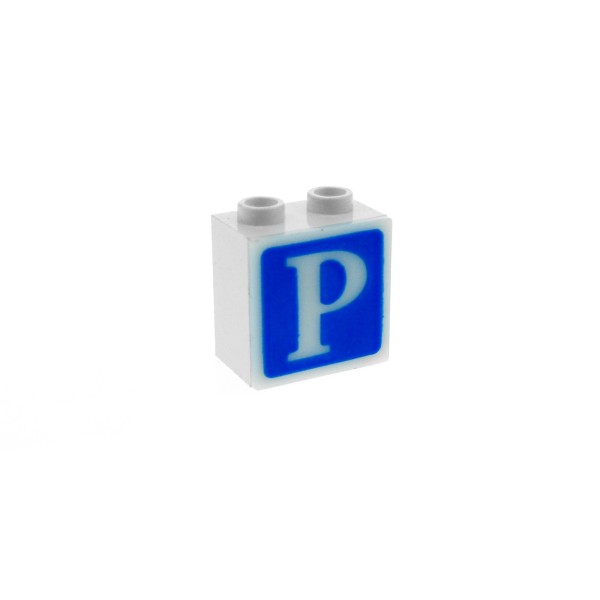 1x Lego Lichtstein Gehäuse weiß bedruckt blau P Parken 2383 2384pb04 2383c04