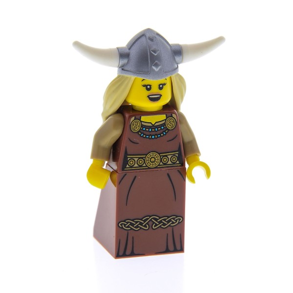 1x Lego Figur Minifiguren Serie 7 Wikingerin Frau 99239pb01 col109