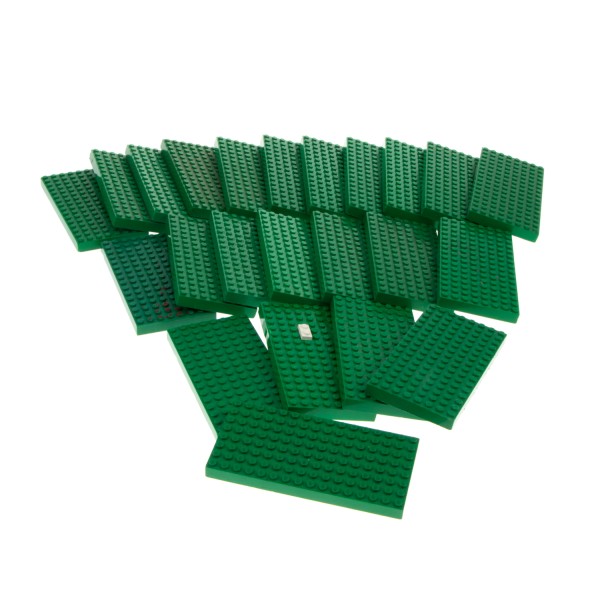 23x Lego Bau Platten Set B-Ware beschädigt hoch 8x16 grün Grundplatte 44041 4204