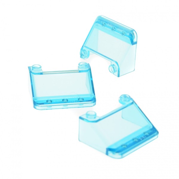 3x Lego Windschutzscheibe 3x4x1 1/3 transparent hell blau Auto Fenster 57783