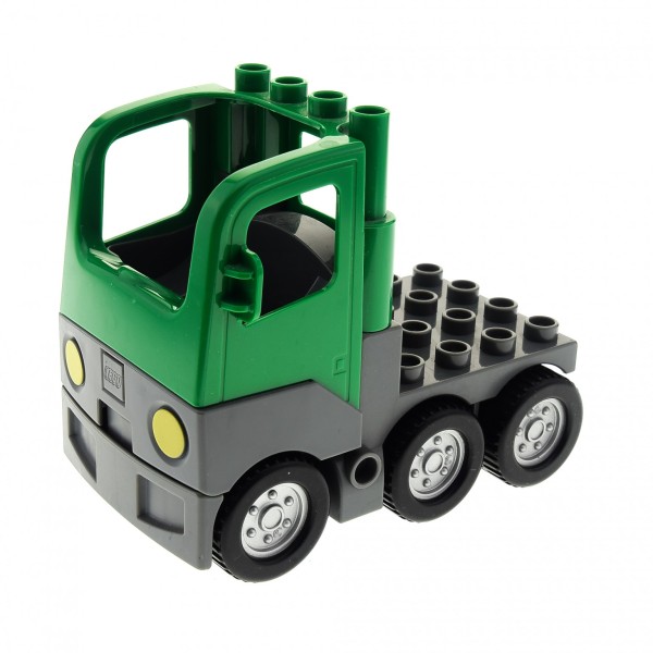 1x Lego Duplo LKW grün Chassis neu-dunkel grau Auto Kabine 1326c01 48125c03