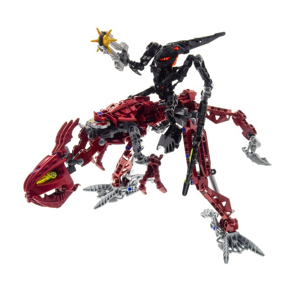 2 x Lego Bionicle Figuren Set für Modell Technic Warriors 8990 Fero & Skirmix rot schwarz unvollständig 