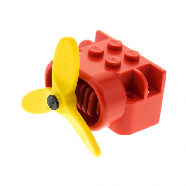 1x Lego Fabuland Flugzeug Motor Block Propeller rot gelb 3625 3630 4616ac01