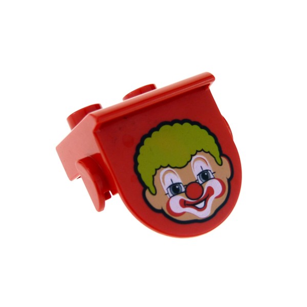 1x Lego Duplo Motiv Stein rot 1x2 bedruckt Clown Zirkus Zelt 4526470 42236pb03