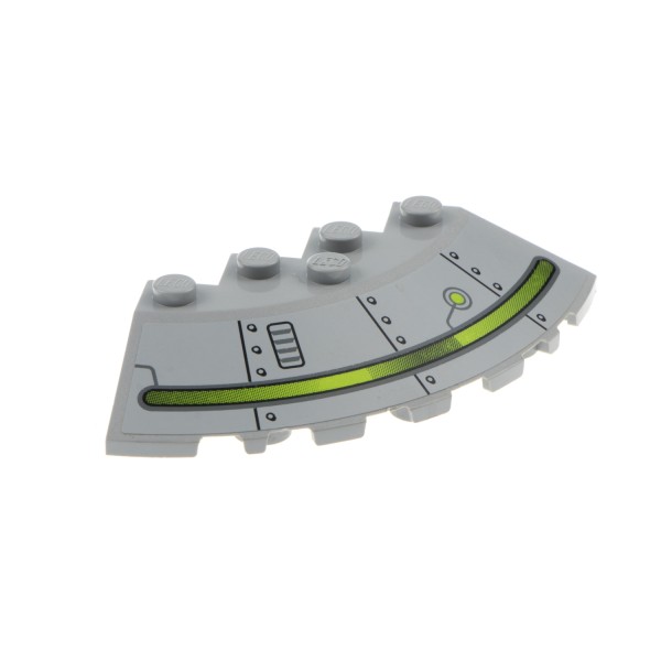 1x Lego Stein rund Tragfläche 33° 6x6 neu-hell grau Ecke Facette Space 95188pb05R