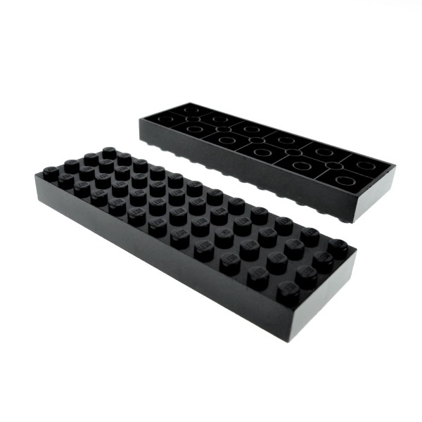 2x Lego Bau Platte 4x12 schwarz dick Grundplatte Set 7237 4227815 60033 4202