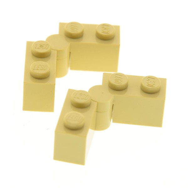 2 x Lego System Scharnier Stein beige tan 1x4 dreh Gelenk Paar rechts links komplett 3831 3830c01