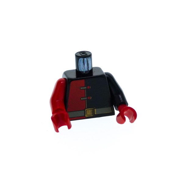 1 x Lego System Torso Oberkörper Figur Alpha Team Ogel Minion schwarz dunkel rot ein Arm schwarz Hände rot 973pb0107c01