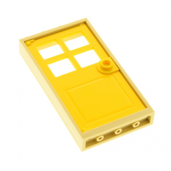 1x Lego Tür Rahmen beige 1x4x6 Tür Blatt gelb 4 Oberlicht Fenster 60623 60596