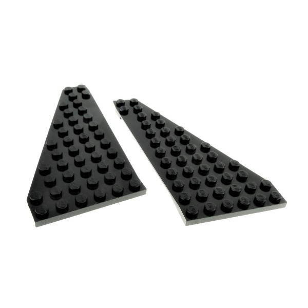 2x Lego Flügel Bau Platte 7x12 schwarz rechts links Keil schräg 3585 3586