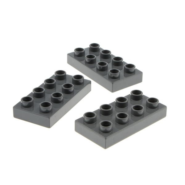3x Lego Duplo Bau Platte 2x4 neu-dunkel grau Stein Set 7880 4785 4210822 40666