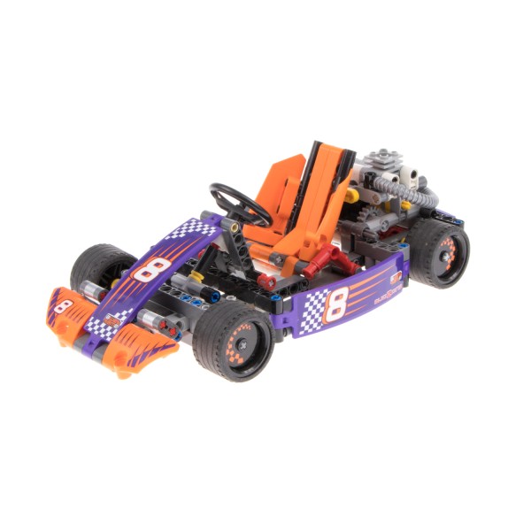 1x Lego Technic Set Auto Go Kart Renn Wagen Flitzer 42048 orange unvollständig