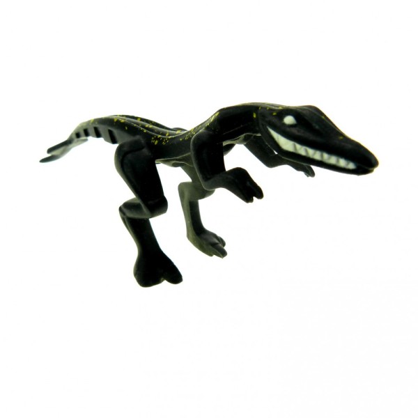 1x Lego Tier Dinosaurier schwarz Punkte gelb Mutant Lizard Eidechse 54125pb01