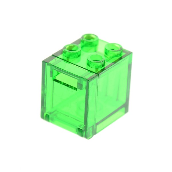 1 x Lego Schrank 2x2x2 transp grün Container Box Deckel Briefschlitz 4346 4345