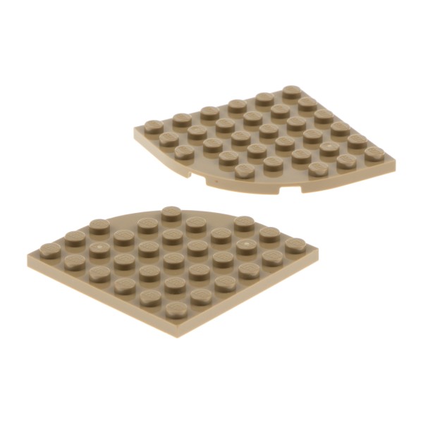 2x Lego Bau Platte dunkel beige 6x6 Ecke rund Grundplatte Star Wars 79003 6003