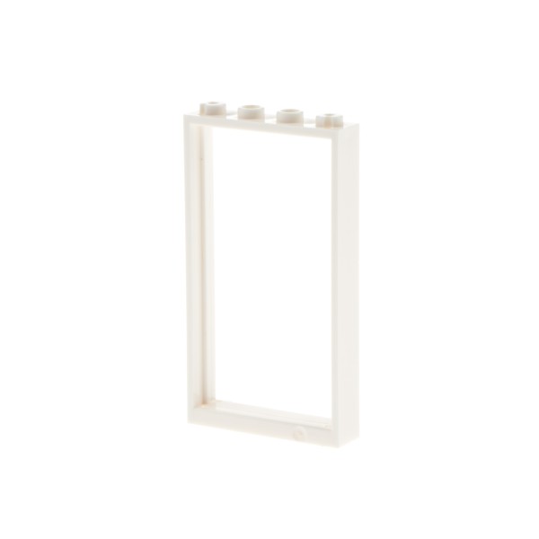 1x Lego Tür Rahmen 1x4x6 weiß ohne Scheibe 4 Löcher oben Haus Fenster 30179