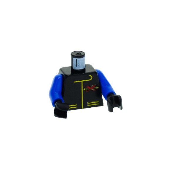 1 x Lego System Torso Oberkörper Figur Town Extreme Team - Blue schwarz mit X Logo rot Arme blau für ext001 973p8ac04 