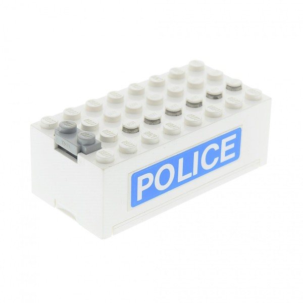 1x Lego Elektrik Batteriekasten 9V 8x4 weiß Box Police geprüft 4760c01pb07