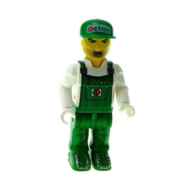 1x Lego Figur 4 Juniors Jack Stone Mann Tankwart grün weiß Basecap Octan js024