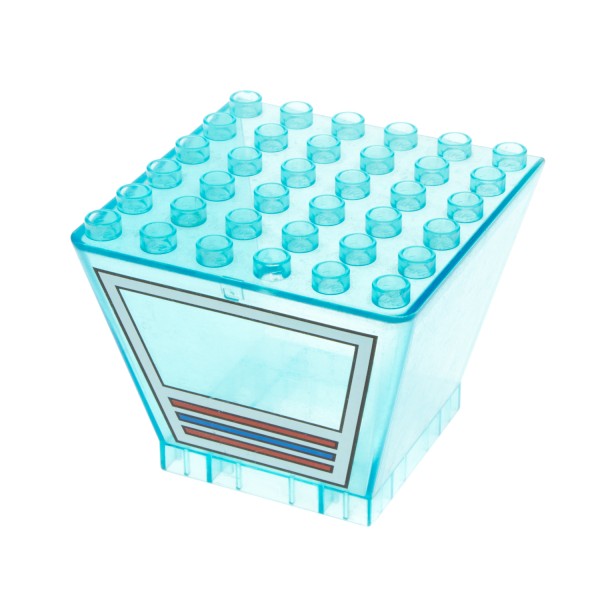 1x Lego Duplo Fenster B-Ware abgenutzt transparent hell blau Tower 6361pb01