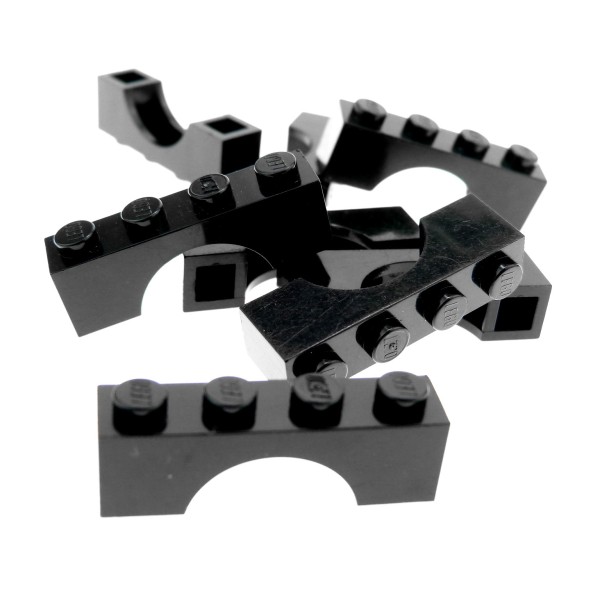 8x Lego Bogenstein 1x4x1 schwarz Bögen rund Bogen Brücke Burg 365926 3659