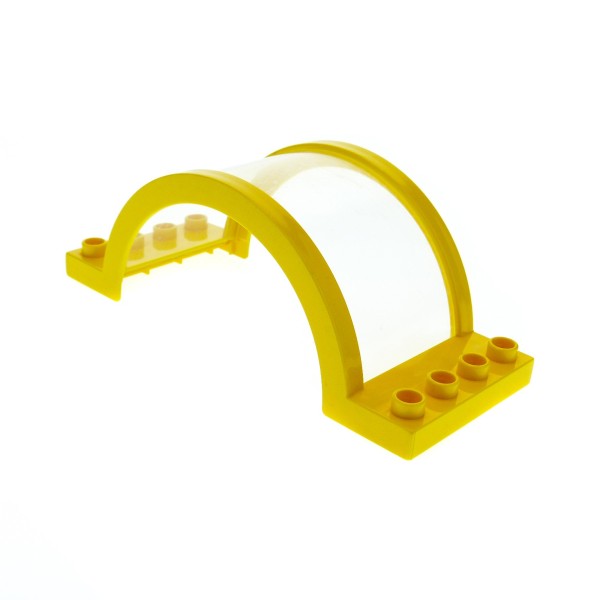 1 x Lego Duplo Dach Fenster gelb 4x10x3 Scheibe transparent Oberlicht Bogen Überdachung Zoo Eisenbahn 6436
