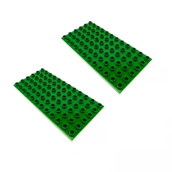 2x Lego Duplo Bau Platte B-Ware beschädigt grün 6x12 Grundplatte 4196 18921