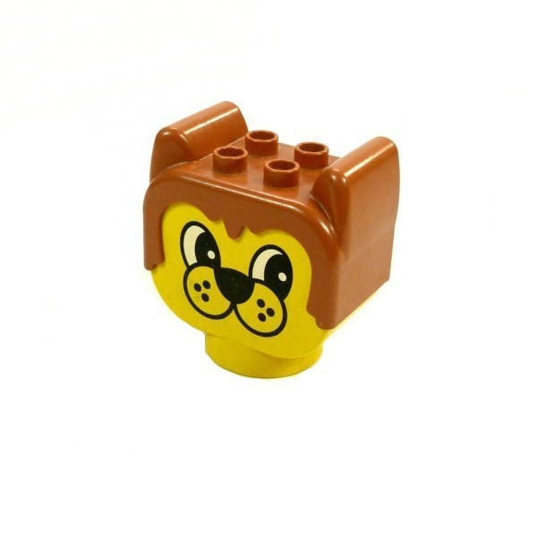 1x Lego Duplo Primo Baby Tier Kopf Bär gelb hell braun Bau Stein dupbearhead