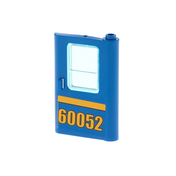 1x Lego Tür 1x4x5 blau rechts Scheibe transparent blau Zug 60052 4183 4182pb042
