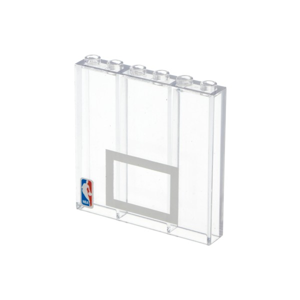 1x Lego Wand Paneele 1x6x5 transparent weiß Fenster NBA Basketball 3754pb05