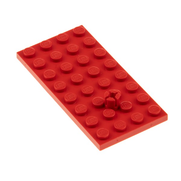 1x Lego Bau Platte modifiziert 4x8 rot Noppen mit Splint Halter 683 649 684 967