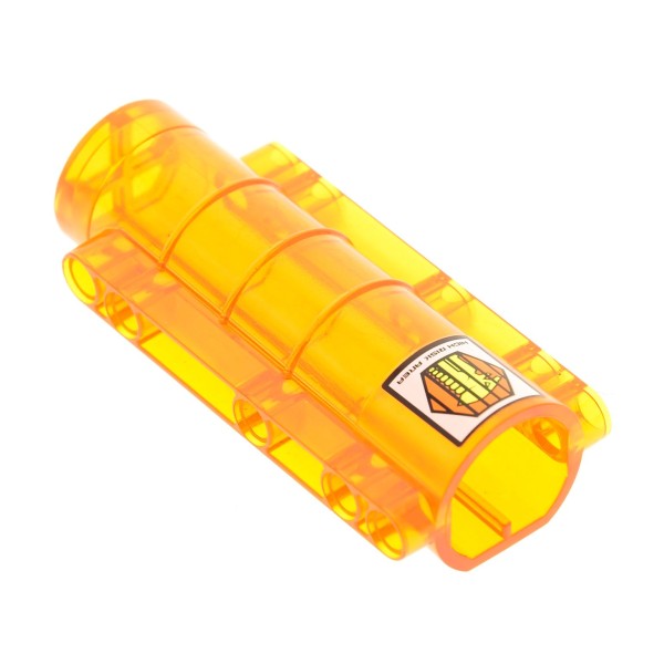 1 x Lego System Mars Zylinder transparent orange 9x4x2 Sticker HIGH RISK AREA Boden abgeflacht Pin Löcher 7699 7697 4502233 58947pb01