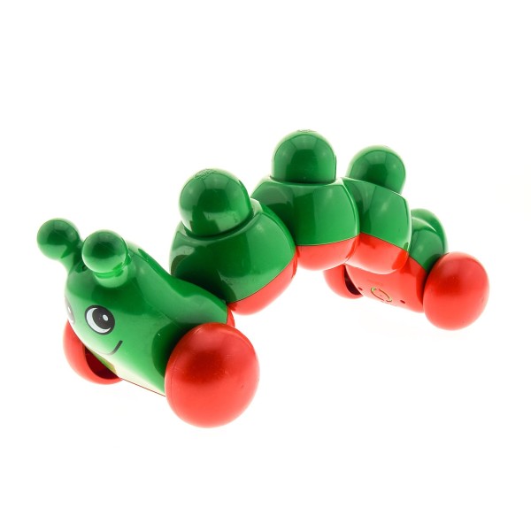 1x Lego Duplo Primo Tier Raupe B-Ware abgenutzt rot grün Rassel caterpillarc01